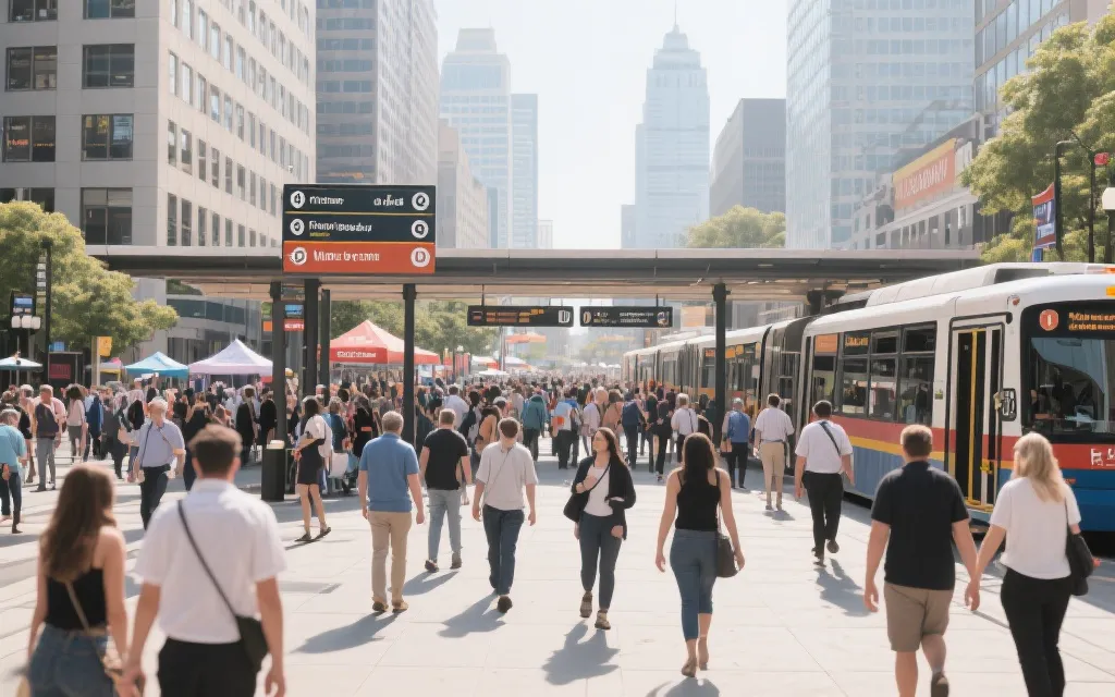 比赛日城市人流与街区文旅动线示意概念图